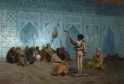 PSVDCTOO Famosa Cuadro en Lienzo Impresión Imagen l'incantatore di di Jean Leon Gerome para Oficina Decorativos 60x90cm