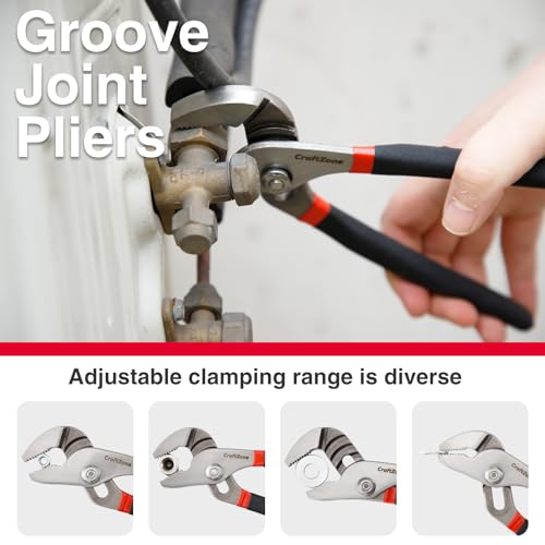 Image of 7 Piece Professional Pliers Set With Long Nose, Linesman, Water Pump, Slip Joint And Diagonal Cutting Pliers, Heavy Duty Hand Tool Set For Electrical Work, Home DIY And Automotive Repair