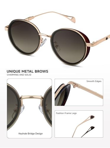 Image of Fashion Sunglasses for Women Metal Frame Round Shades Circular Sunnies(2A409)
