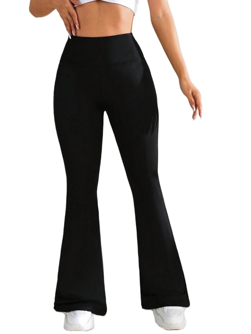 Womens Fall Casual High Waist Solid Color Pants Trousers