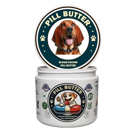 Bloodhound Dog Treats to Wrap Pills (+100 Breeds) Jar of Non-Sticky Moldable Paste Made of Real Human Grade Dog Peanut Butter Treat, Food or Gift to Hide Dogs Pills (60 Servings)