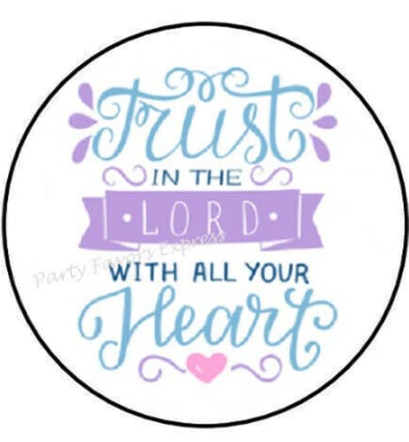 30 Pcs 1.5inch Inch Trust in The Lord with All Your Heart Stickers - Trust in The Lord Stickers - Motivational Stickers Envelope Seals Labels - D #AA61RK