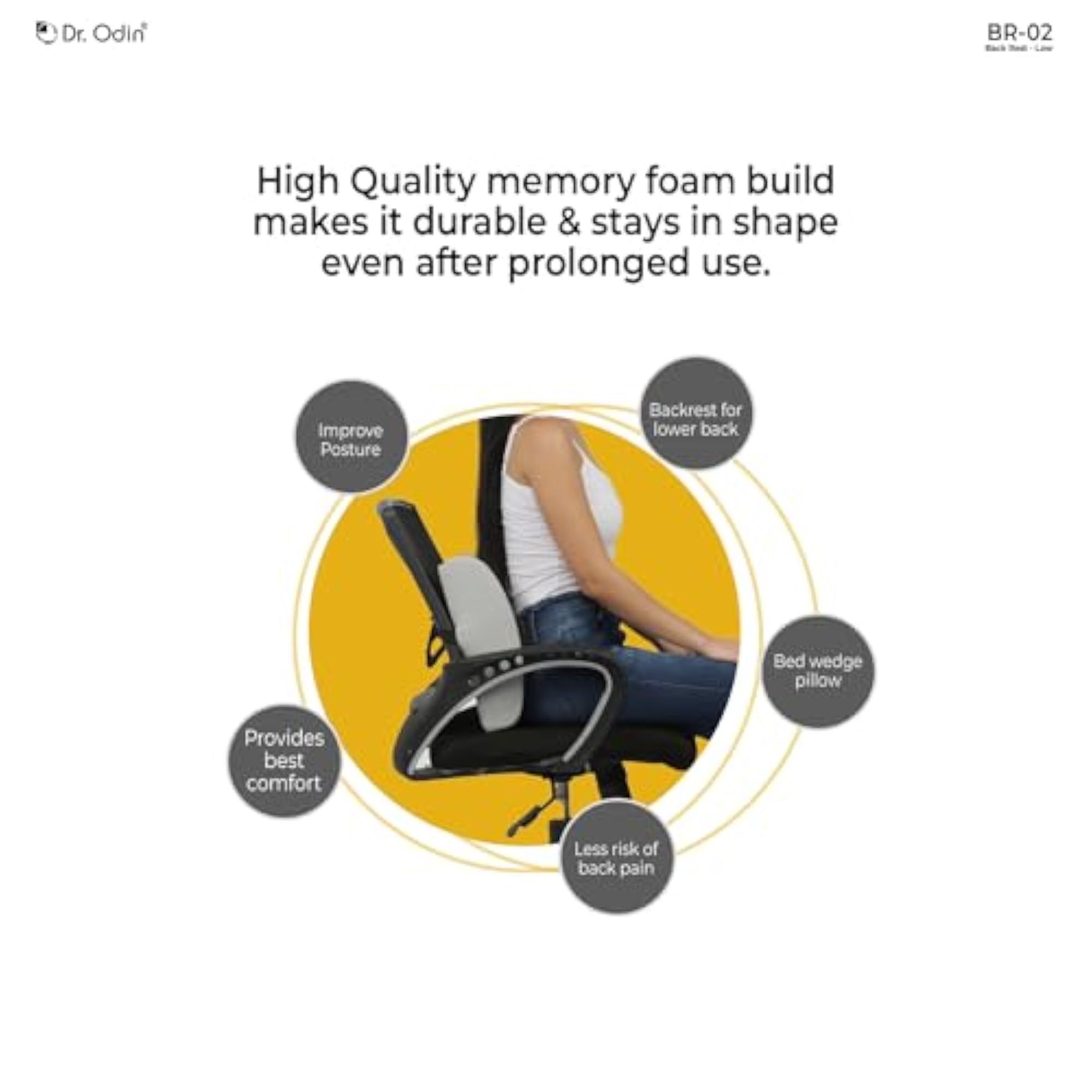 Low Back Rest Support for Chair & Car Seat