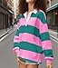 Y2k Women Striped Rugby Polo Shirt Long Sleeve Collared Oversized Vneck Sweatshirt Vintage Jersey Girls Streetwear