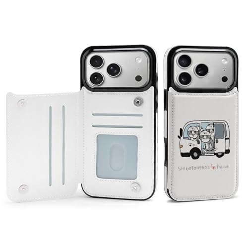 iPhone17ProMax用ケース 仕事猫 財布型 アイフォン17ProMax用カバー 手帳型 かわいい 携帯用カバー カード収納 スタンド機能 スマホケース