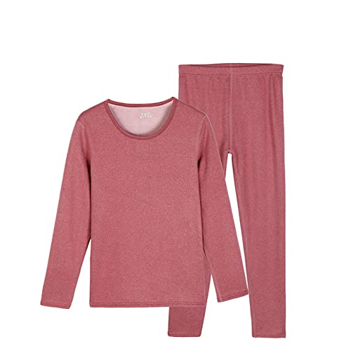 Gualiy Conjunto de ropa interior térmica larga, ropa interior térmica de invierno para mujer, cuello redondo, pasta de frijol, color para mujer, conjunto de pijamas, Bean Paste Color, XXX-Large Cover