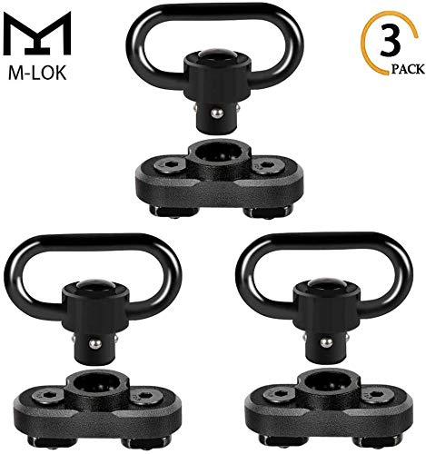 TPO Sling Swivel Mount Quick Detach Sling Attachment w/Push Button Compatible with Mlok System for 2 Point Sling (3PCS)