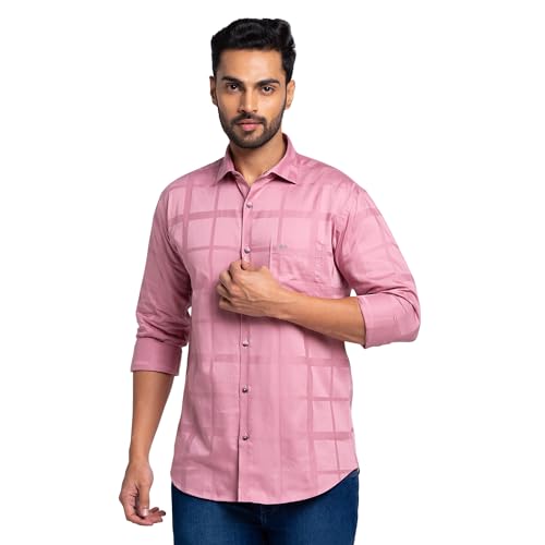 Image of Park Avenue Men's Solid Pattern Slim Fit Pure Cotton Full Sleeve Cut Away Collar Casual Shirt