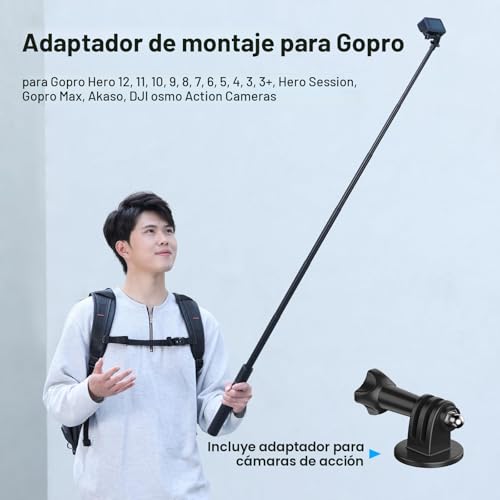 Trípode invisible para selfie stick de 59 pulgadas para Insta360 X5/X4/X3/ONE X2/GO 3s/DJI Osmo 360, ULANZI TT52 poste de extensión ajustable impermeable mango agarre para GoPro, DJI Osmo Pocket 3 - Image 7