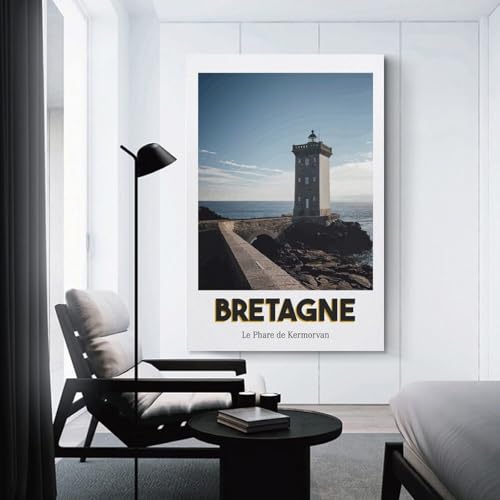 Phare de Kermorvan peinture d'art moderne sinyumoney, toile haute définition de 50x75 cm