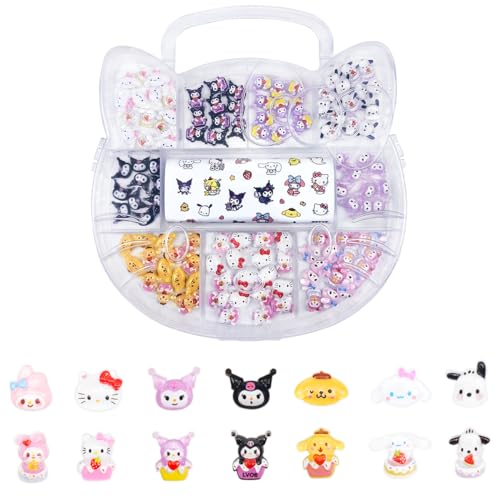 141 PCS Cute Nail Charms Nail Art Stickers Y2K Kawaii...