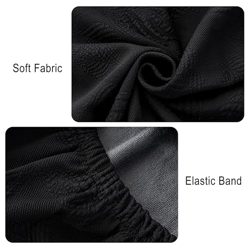 Image of Genina Waterproof Dining Chair Cover Set of 6,Large Chair Slipcover,Black