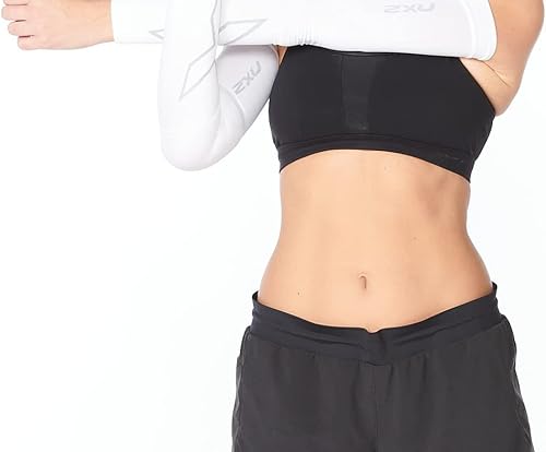 Miniatura 3 de 2XU Flex Run - Mangas de compresión para soporte y recuperación de brazo de longitud completa, color blancogris, talla XL