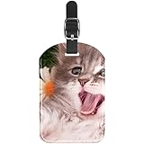  Le sac de voyage en cuir d\'unité centrale marque la conception personnalisée d\'étiquettes de valise de chat