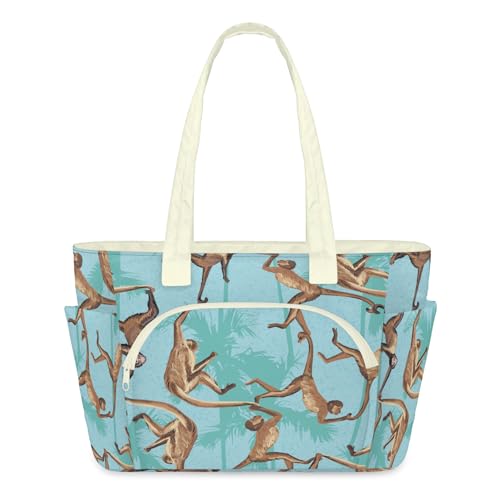 Sac fourre-tout matelassé imprimé jungle grand format zippé femme