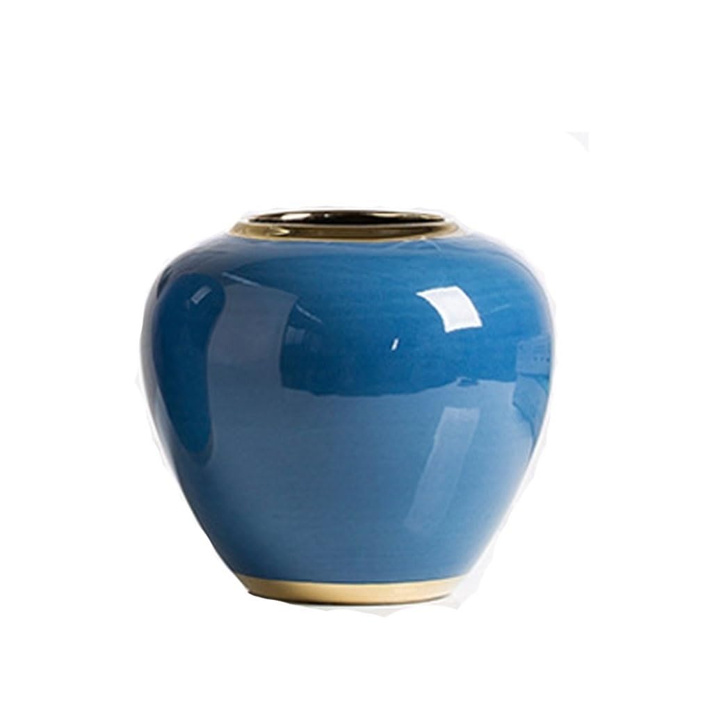 Bzgpmfud One Color Vase Desktop Flower Retro Chinese Ceramic Living Room Arranger Decoration Desktop Porcelain Blue