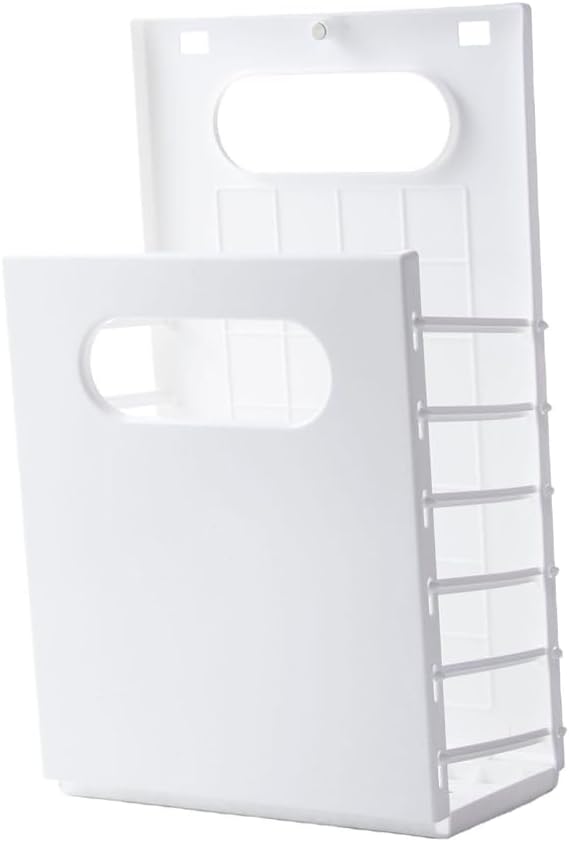 Wall-Mounted Laundry Hamper, Plastic Dirty Clothes Organizer Laundry Hamper Collapsible Hanging Laundry Basket with Carry Handle for Bathroom Use Bedding & Sundries (C254-White)