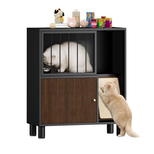 Metal Cat Feeding Cabinet with Storage