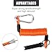 4ft Trailer Breakaway Cable, Stainless Steel Spring Towing Coiled Wire Replacement Breakaway Switch Safety Lanyard with Pin Car Brake Away Accessories for Trailer Aid RV Emergency Camper (Orange)