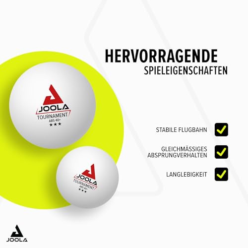 JOOLA Tischtennisbälle Tournament Selektierte 40+mm Durchmesser, 3-Stern Premium Tischtennis Bälle Indoor und Outdoor Kompatibel, Weiß (24er Pack)