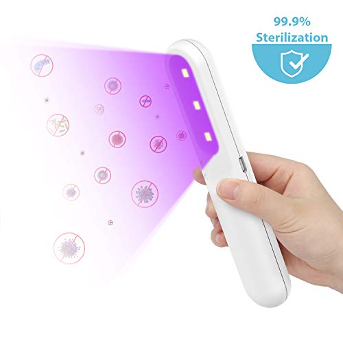 Preisvergleich Produktbild WloveTravel Tragbarer UVC Sterilisator Desinfektion, Wiederaufladbare UV Sterilisation Lampe, Antibakterielle Rate 99,9%, geeignet für verschiedene Szenarien wie Büro Toiletten Haustierzone