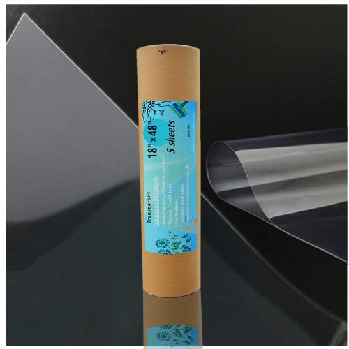 BANLTRE 18"x48" 5 Pieces Clear Blank Stencil Acetate Mylar for Craft,Silhouette Vinyl Cutting – Craft Material Making Sheets