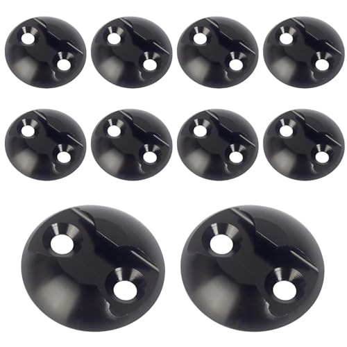 Alriedy Lot de 10 plaques d'arrimage de rail d'aviation, en aluminium, pour sécuriser la charge, pour camion, camping-car, avion, camionnette, flexible, inoxydable, montage facile (diamètre 44 mm)