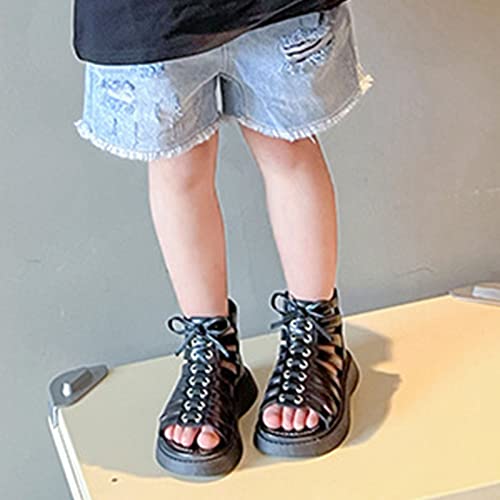 Girls Fashion Wedge Flatform Open Toe Solid Color Soft Sole Zipper Princess Shoes Cute Breathable Strappy Ankle Strap Sandals3