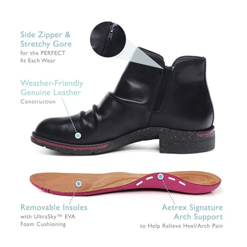 Aetrex Women's Mila Orthopedic Low Ankle Boots for Women - Arch Support Plantar Fasciitis Releif Booties for Women3