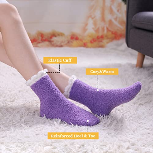 Image of FNOVCO Womens Fuzzy Socks Super Soft Fluffy Winter Warm Cozy Home Sleeping Socks