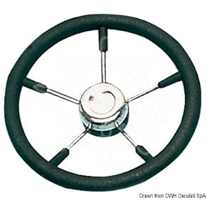 OSCULATI Stuurwiel van zacht polyurethaan, 400 mm, zwart