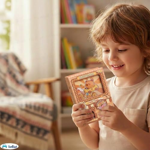 Image of FunBlast Kawaii Diary for Kids - Pack of 1 Pocket Diary with Spin Game, A6 Size Mini Notebook, 80 Sheets Compact Journal for Notes, Memo Notepad, Small Pocket Journals for Writing, Travel (Capybara)