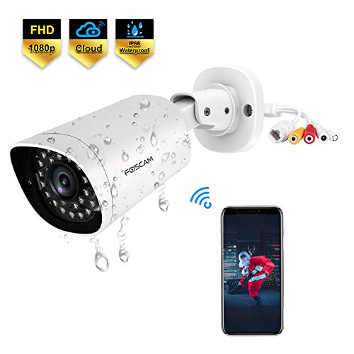 Foscam QJ2 Outdoor Bullet Security Camera, 1080P POE IP Camera, 66ft Night Vision