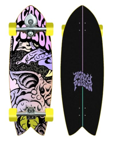 Heavy Poison Surfskate Complete With Buri Surf Skate Skateboard Trucks - Monster 32 Fish Heavy Poison Surfskate Complete With Buri Surf Skate Skateboard Trucks - Monster 32 Fish