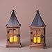 Flameless Tin & Wood Rustic Candle Lanterns, 15
