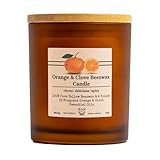 Elk Field Orange Clove Organic Beeswax Candle | 2 Ingredients | 100% Pure Beeswax Candles, Non Toxic, Natural, Organic Candles, Beeswax Candles Scented, Non Toxic Candles, 80 Hour, 10oz