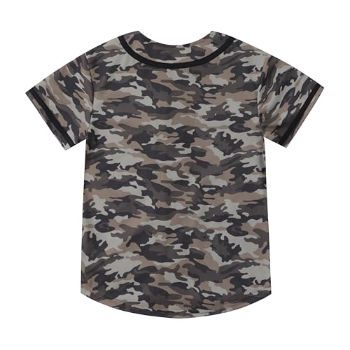 Image of Boys Camouflage Short Sleeve T-Shirt and Shorts Set 2 Piece Summer Camo Baseball Clothes Outfit for Kids Ages 2-14