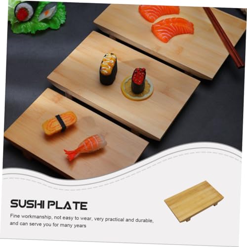 Plato para sushi y postre de bambú Caqui miniatura 4