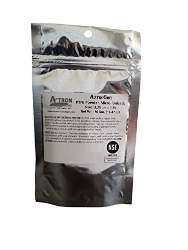 AztroGrit PTFE Powder (Teflon Powder), **MICRO-IONIZED**; (3.25 microns ± 0.25); ~2.47 oz (70 gm)
