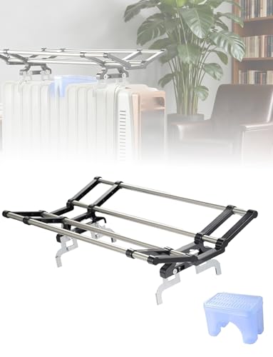 Tendedero plegable para radiador con clips ajustables y humidificador integrado, 60 cm, color negro, perfecto para uso doméstico y calentador de aceite Cali