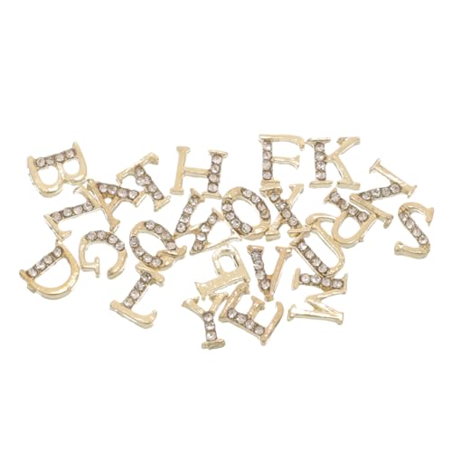 WOFASHPURET Fashionable Nail Jewelry 1 Set Alphabet Nail Charms Rhinestone Manicure Charms Letter Decorations