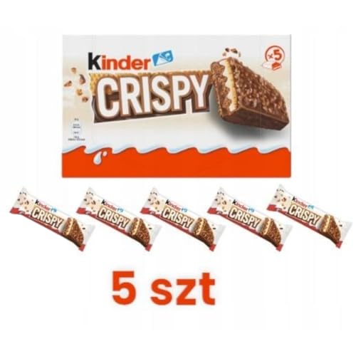 Image of Kinder Crispy Chocolate Bars | Creamy Milk Filling with Crispy Layers | 170g Pack (5 Bars, Imported)