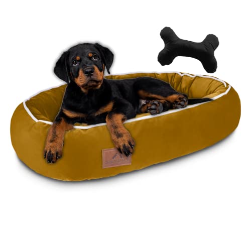 FUUFEE Hundebett MICETTO Haustier Hundekorb mit Abnehmbarer Bezug | aus kuscheligem Velvet-Stoff | für Mittlere und Große Haustiere | waschmaschinengeeignet bei 40°C | Spicy M Cover