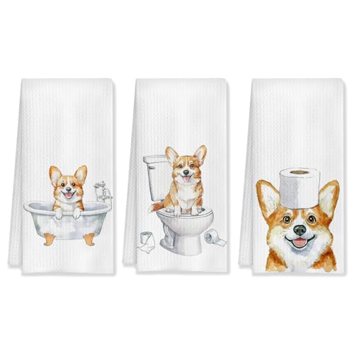 Funny German Shepherd Bathroom Hand Towels Set of 3, German Shepherd Decor Hand Towels for Bathroom, German Shepherd Gifts for Women Men, Gifts for German Shepherd Lovers Owners, 16x24 Inch