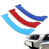 NewYall M-Colored Front Grille Grill Insert Cover Strips Clip Trim Accessories for BMW E90 E91 3 Series 320i 323i 325i 328i 335i xDrive 2009-2012 12-Beam Grille Insert