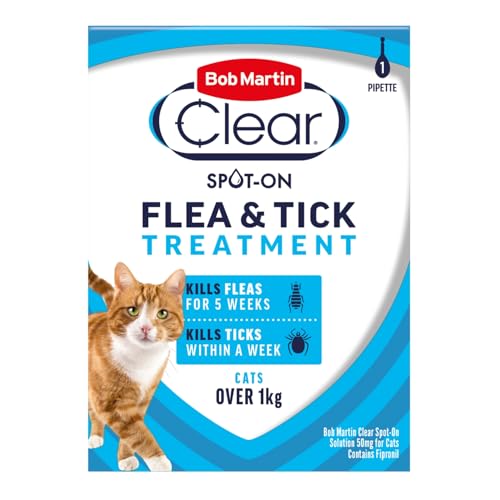 Bob Martin Clear Spot on Fleas & Ticks Treatment Solution for Cats
