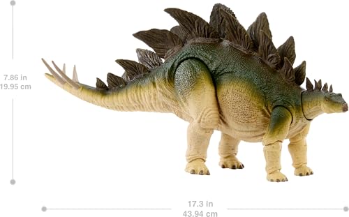 Image of Mattel Jurassic World Hammond Collection Action Figure, Lost World Jurassic Park Stegosaurus, Carnivore Large Dinosaur Toy, Posable Wired Tail