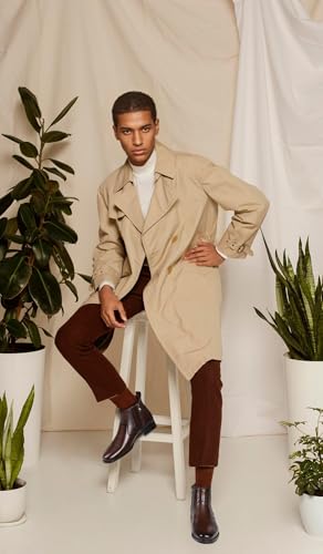 Holy dove Mens Chelsea Dress Boots with Side Zipper & Slip-On Ankle Design, Genuine Leather Casual Boots for Men3