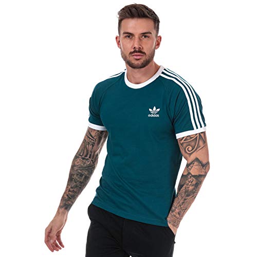 adidas Originals - Camiseta de manga corta para hombre, diseño con 3 rayas, color menta Verde verde XL