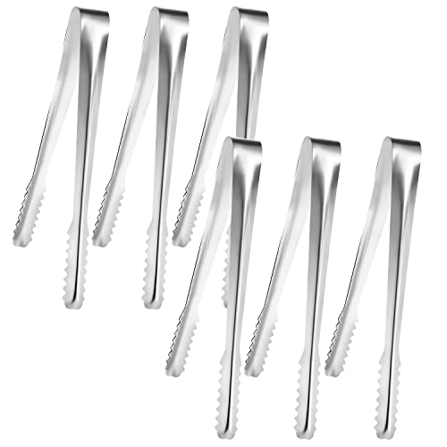 6 PCS Pinzas para Hielo de Acero Inoxidable, 15cm Clip de Hielo Pinzas Azúcar Clip de Azúcar Pinzas Dulces para Bodas Bares Fiestas...